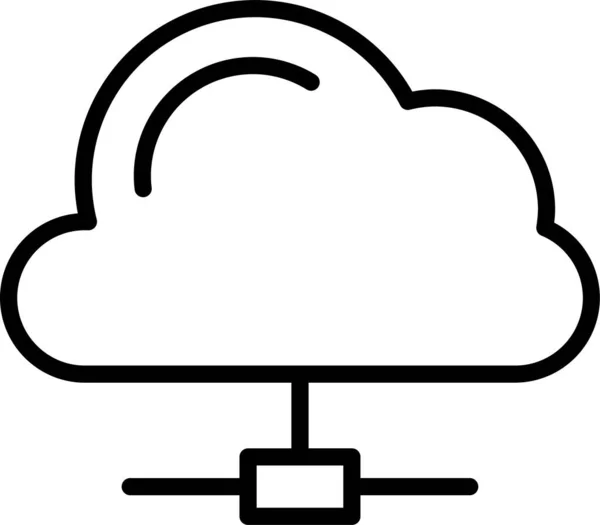 Εικονίδιο Δικτύου Δεδομένων Cloud Στυλ Περιγράμματος — Διανυσματικό Αρχείο