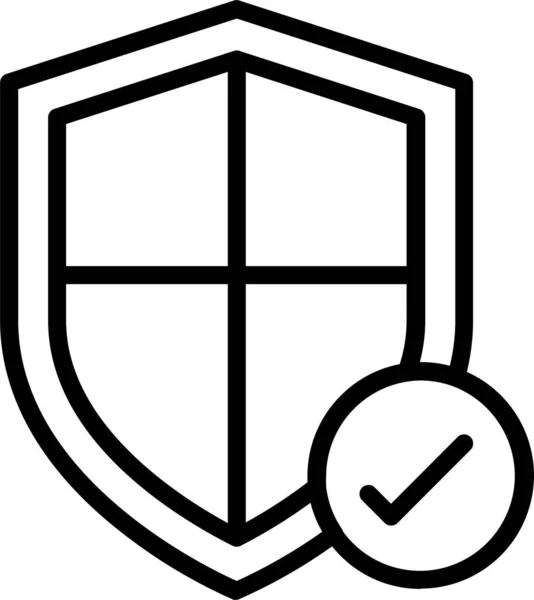 Escudo Seguridad Icono Seguridad Estilo Esquema — Archivo Imágenes Vectoriales