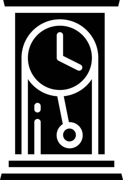 Clock Furniture Household Icon Solid Style — Stock Vector