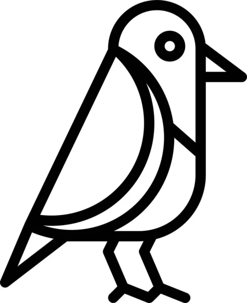 Tiere Vogel Haustier Symbol Umriss Stil — Stockvektor