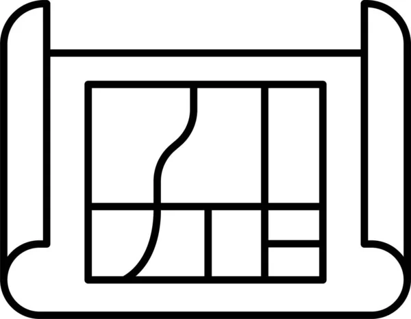 Ícone Arquitetura Mapa Casa — Vetor de Stock