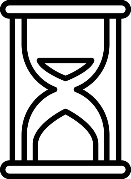 Icône Montre Sable Horloge Dans Style Contour — Image vectorielle
