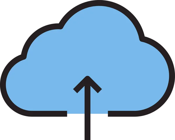 填充式云存储技术图标 轮廓样式 — 图库矢量图片