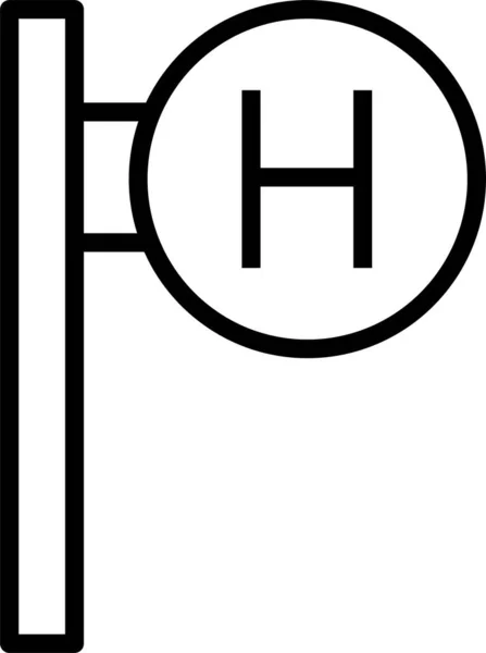 标志板酒店标志图标的轮廓风格 — 图库矢量图片