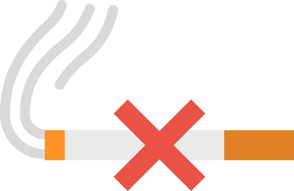 Cigarette Aucune Icône Signalisation Dans Style Plat — Image vectorielle