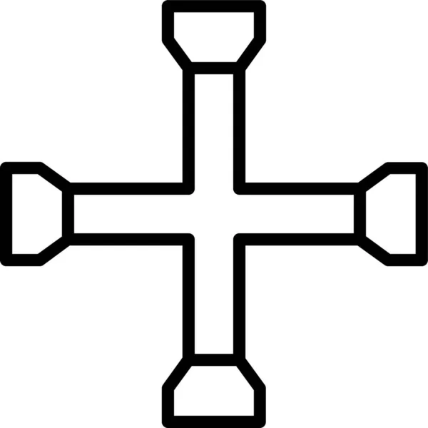 Schraubenschlüssel Cross Garage Symbol Umriss Stil — Stockvektor