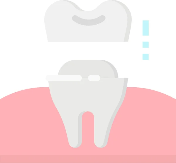 Couronne Dentiste Icône Style Plat — Image vectorielle