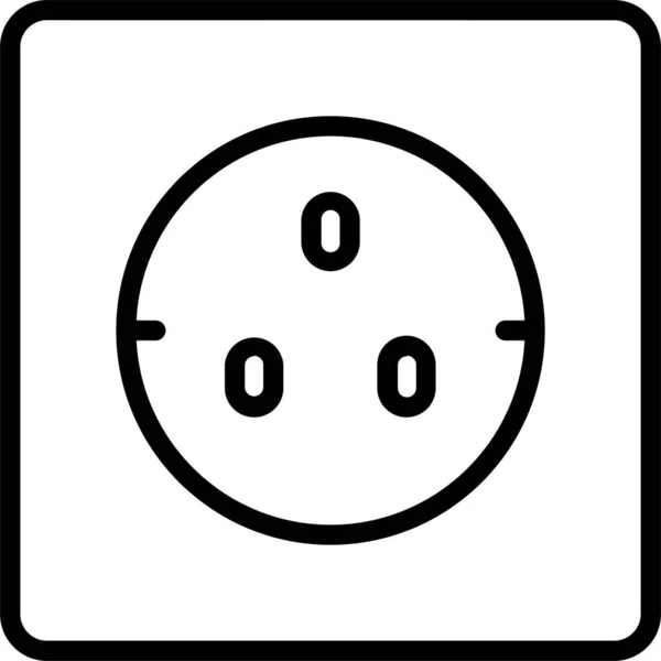 Elektronik Elektro Plugin Symbol Umriss Stil — Stockvektor