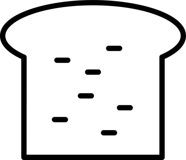 Хлеб Тост Завтрак Значок Стиле Наброска — стоковый вектор