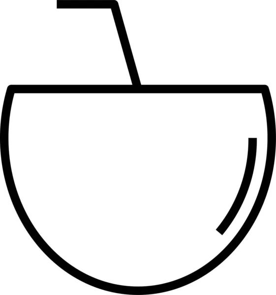 椰子饮料鸡尾酒图标 — 图库矢量图片