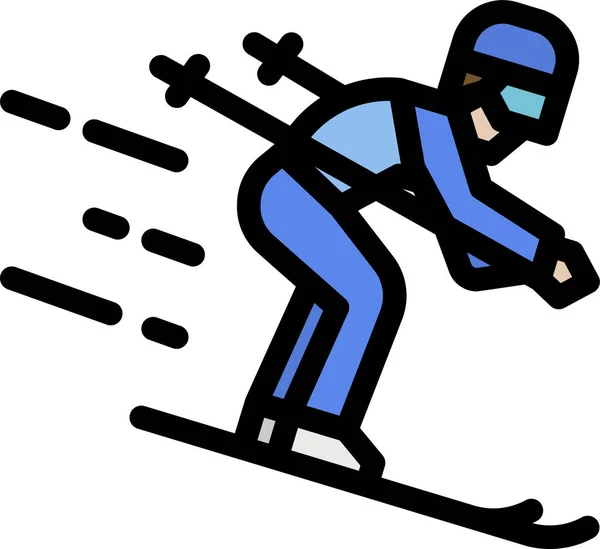Ski Compétition Icône Ski — Image vectorielle