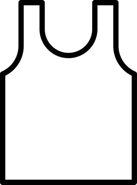 Ärmellose Hemdkleid Ikone Outline Stil — Stockvektor