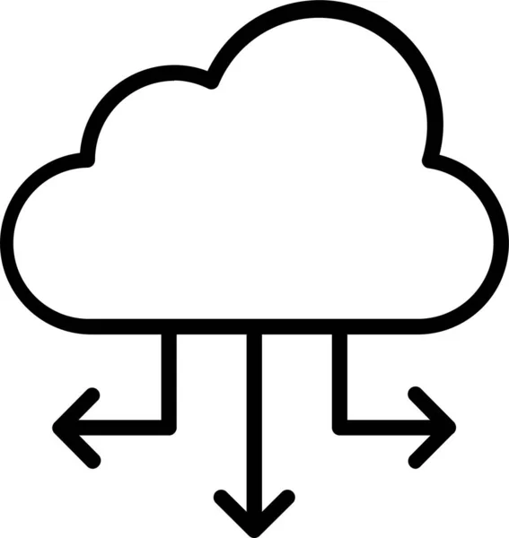 Ikona Danych Chmurze Obliczeniowej Zarysie — Wektor stockowy