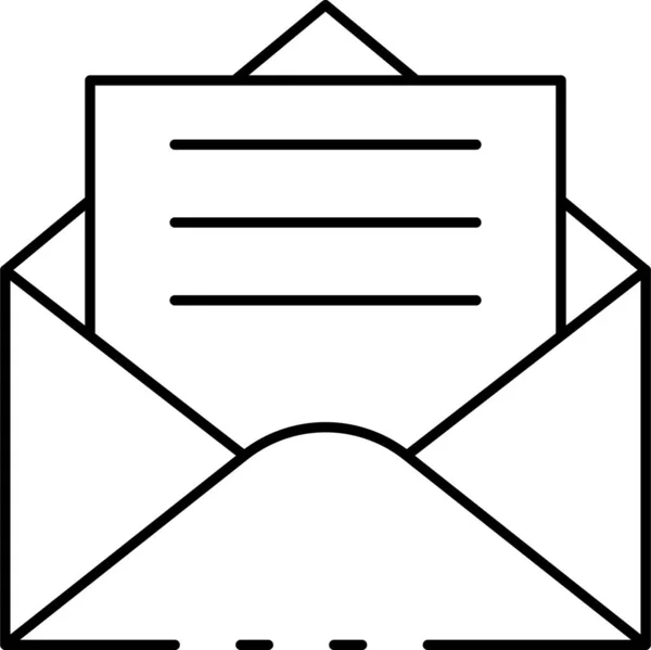 Mail Enveloppe Icône Lettre Dans Style Contour — Image vectorielle