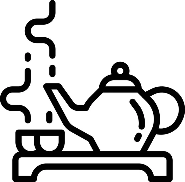Tea Teapot Outline Icon Outline Style — Stock Vector