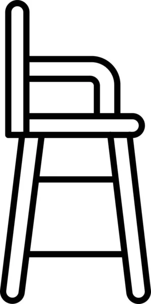 Kinderstoel Meubilair Pictogram — Stockvector