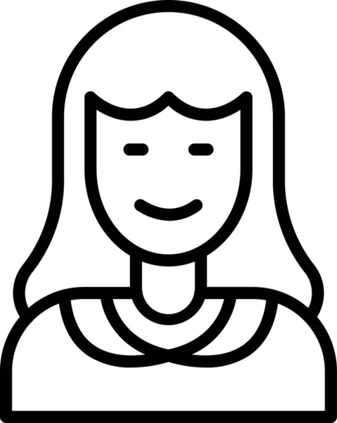 Chica Mujer Avatar Icono — Archivo Imágenes Vectoriales