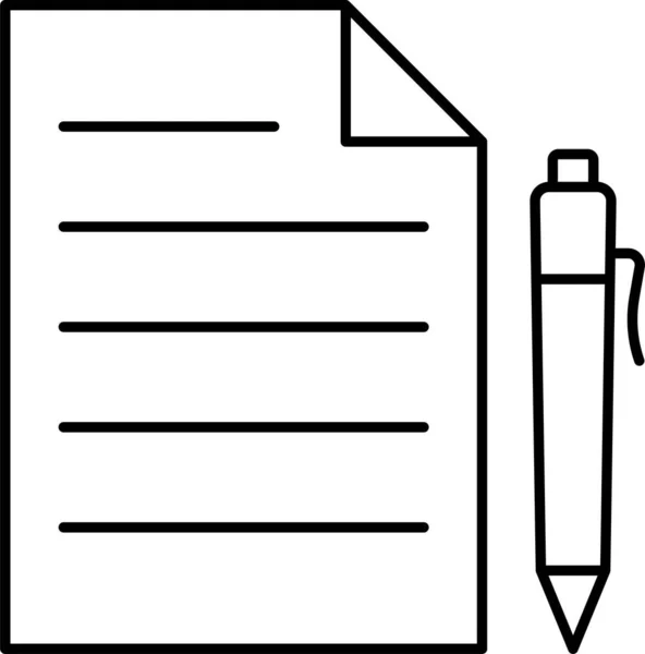 Ikona Podpisu Dokumentu Zamówienia — Wektor stockowy