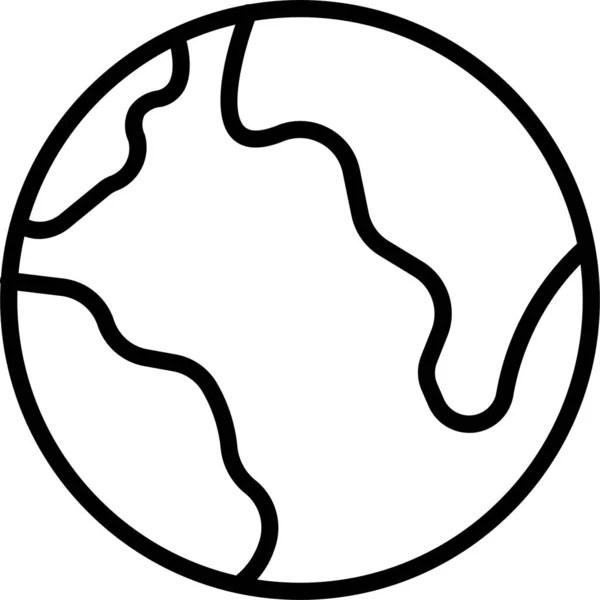 Welt Globus Planet Ikone Umriss Stil — Stockvektor