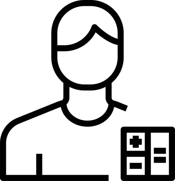 Avatar Calculator Mannelijk Pictogram Omtrek Stijl — Stockvector