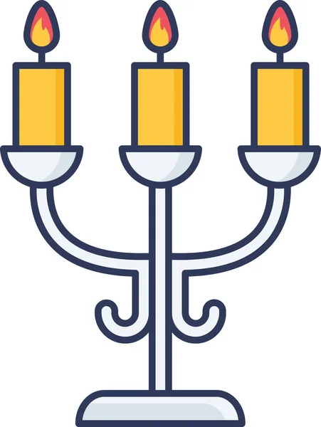 Candelabro Medieval Icono — Archivo Imágenes Vectoriales