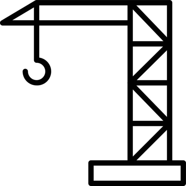 Kraanhaak Transport Icoon Omtrek Stijl — Stockvector