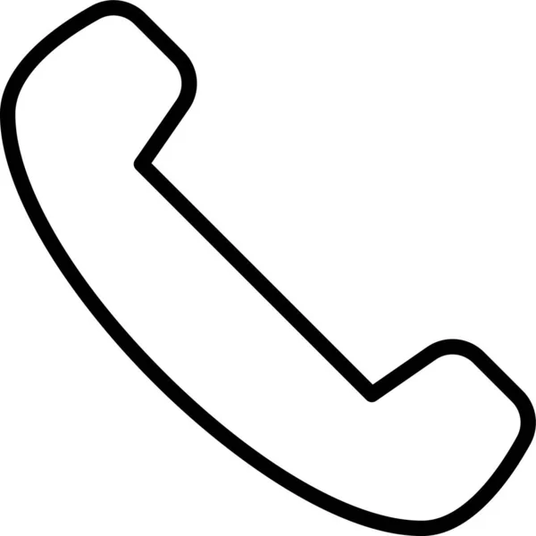 Значок Телефона Приемника Стиле Абрис — стоковый вектор