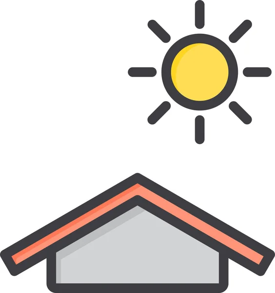 Wolk Meteorologie Hemel Icoon Gevulde Outline Stijl — Stockvector