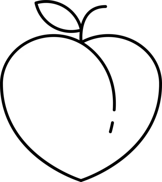 Pfirsich Obst Gesund Symbol — Stockvektor
