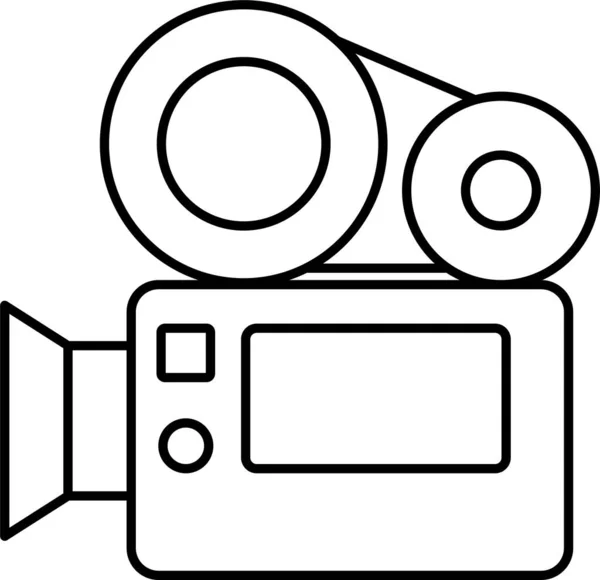 Camera Recording Movie Icon Outline Style — Stock Vector