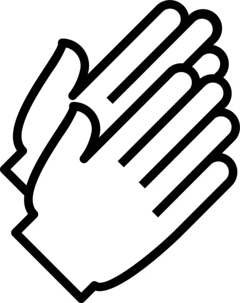 Alkışlayın Parmak Simgesi Ana Hatlarıyla — Stok Vektör