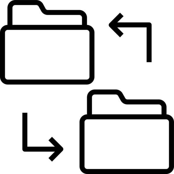 Map Document Pictogram Omtrek Stijl — Stockvector