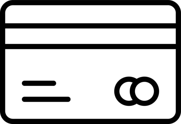 Значок Дебету Кредитної Картки Стилі Контур — стоковий вектор