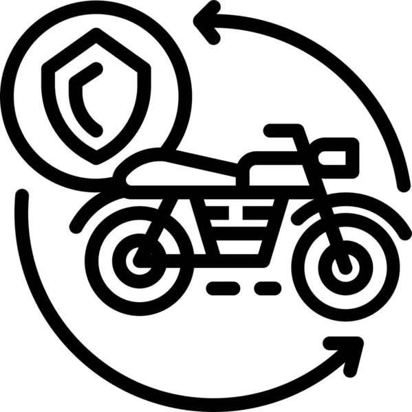 Úrazové Pojištění Motocykl Ikona Obrysu Stylu — Stockový vektor