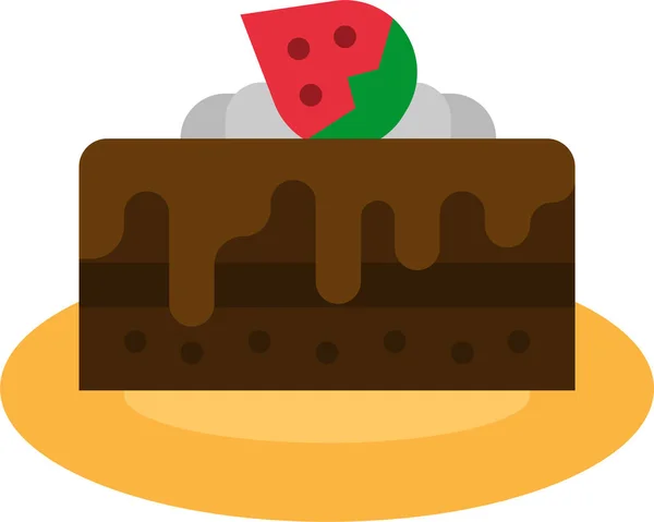Ícone Nutrição Sobremesa Brownie — Vetor de Stock