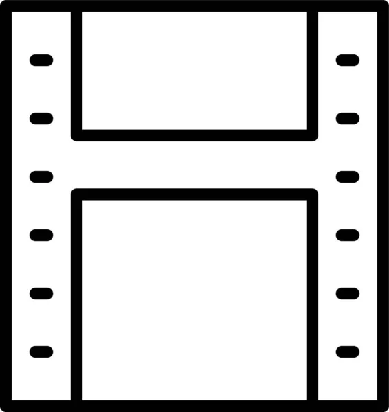 Bobine Film Icône Multimédia Dans Style Contour — Image vectorielle