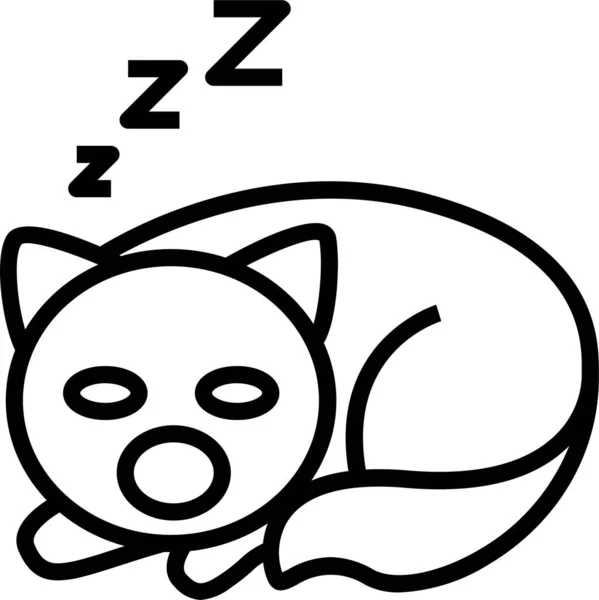 猫的睡眠梦图标的轮廓风格 — 图库矢量图片