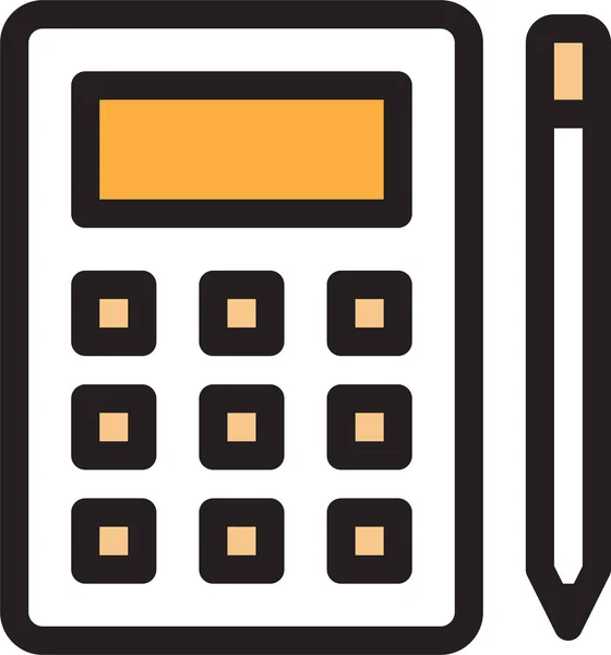 Calculator Count Education Icon Filled Outline Style — Stock Vector