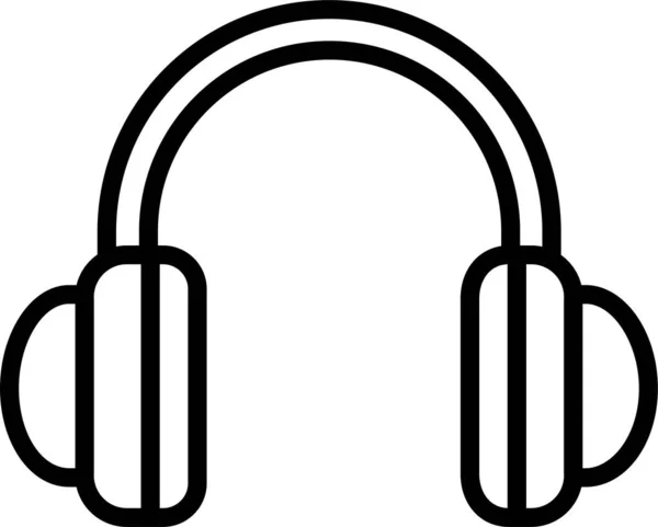 Audio Ton Kopfhörer Symbol Umriss Stil — Stockvektor