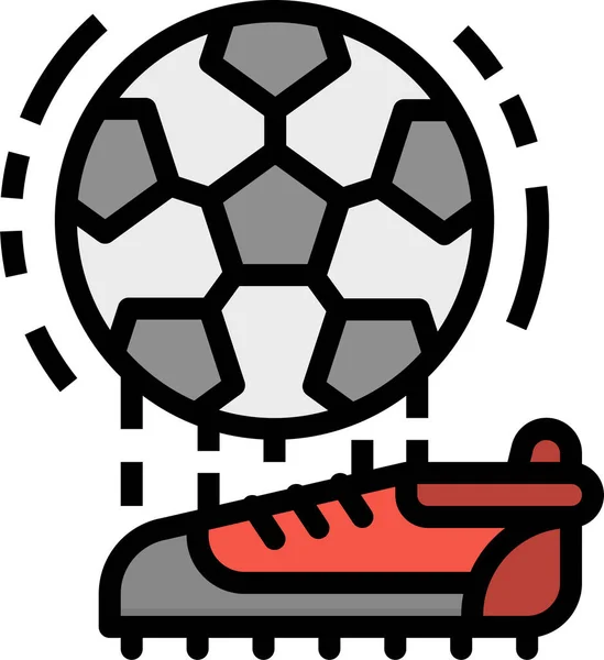 Fútbol Lugar Icono Fútbol Estilo Contorno Lleno — Vector de stock