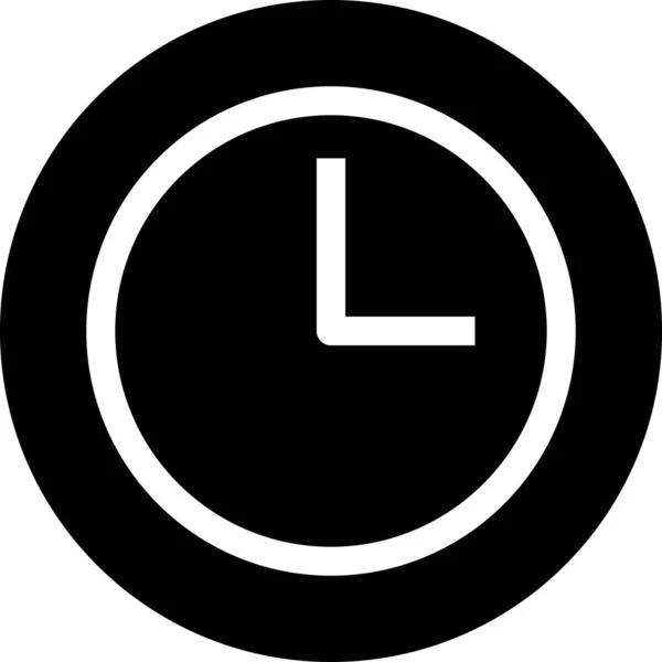 Uhr Wesentliches Menü Symbol Solidem Stil — Stockvektor