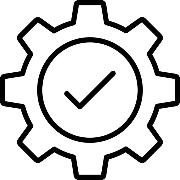 Ajuste Cogwheel Configurar Icono Estilo Contorno — Archivo Imágenes Vectoriales