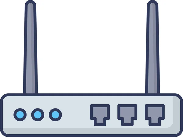 Значок Сервера Бездротового Маршрутизатора Заповненому Стилі — стоковий вектор
