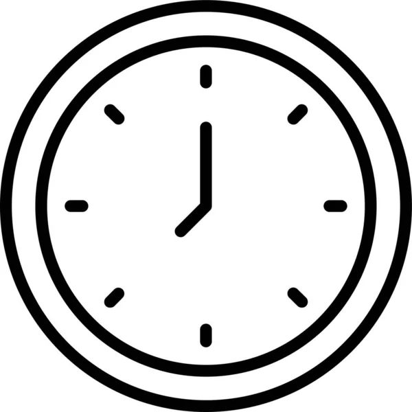 Reloj Tiempo Icono Pared Estilo Del Esquema — Archivo Imágenes Vectoriales