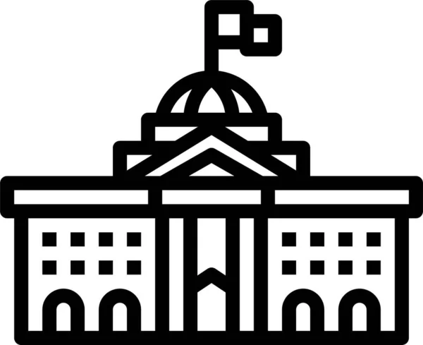 Buildings Capitol City Icon Outline Style — Stockvektor