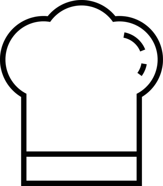 Chef Sombrero Cocinero Icono Estilo Esquema — Vector de stock