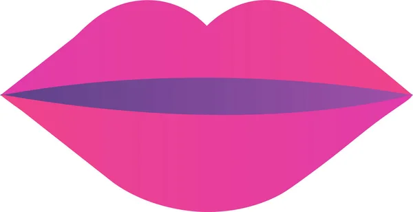 Ekspresi Ciuman Ikon Bibir Dalam Gaya Datar - Stok Vektor