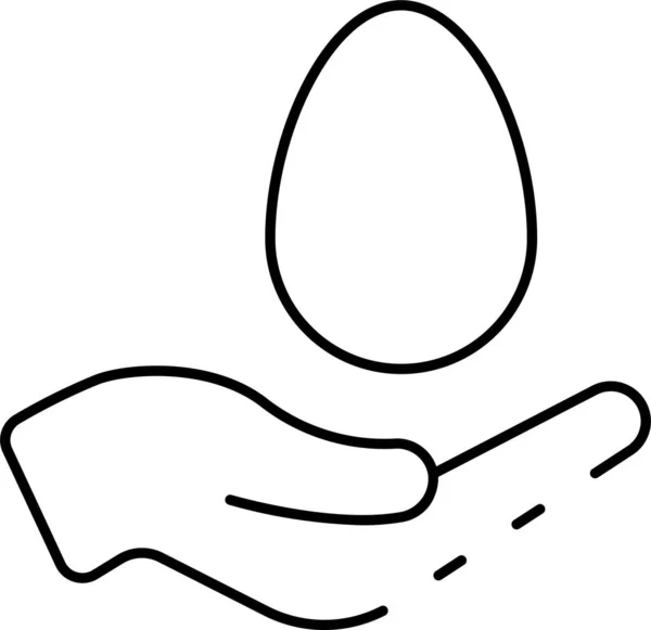 Значок Пасхального Яйца Стиле Наброска — стоковый вектор