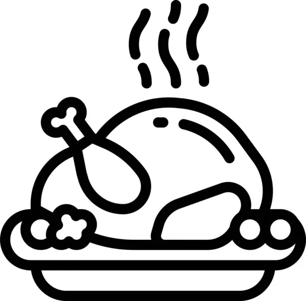 Κοτόπουλο Κουζίνα Τροφίμων Εικονίδιο Περίγραμμα Στυλ — Διανυσματικό Αρχείο