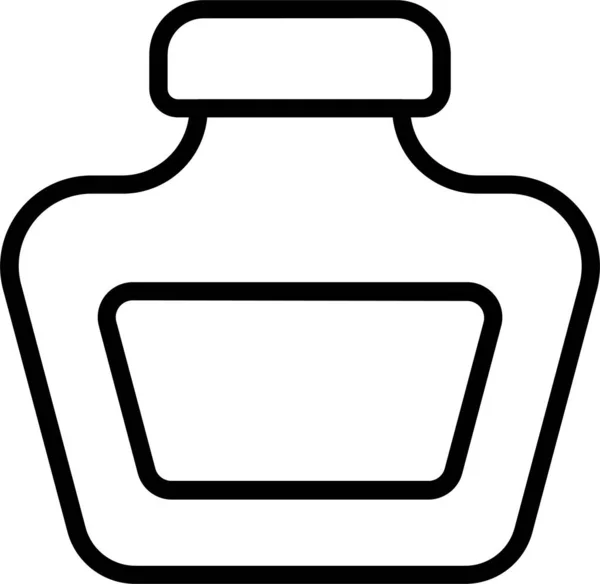 Tintenflasche Tintenfass Symbol Umrissstil — Stockvektor